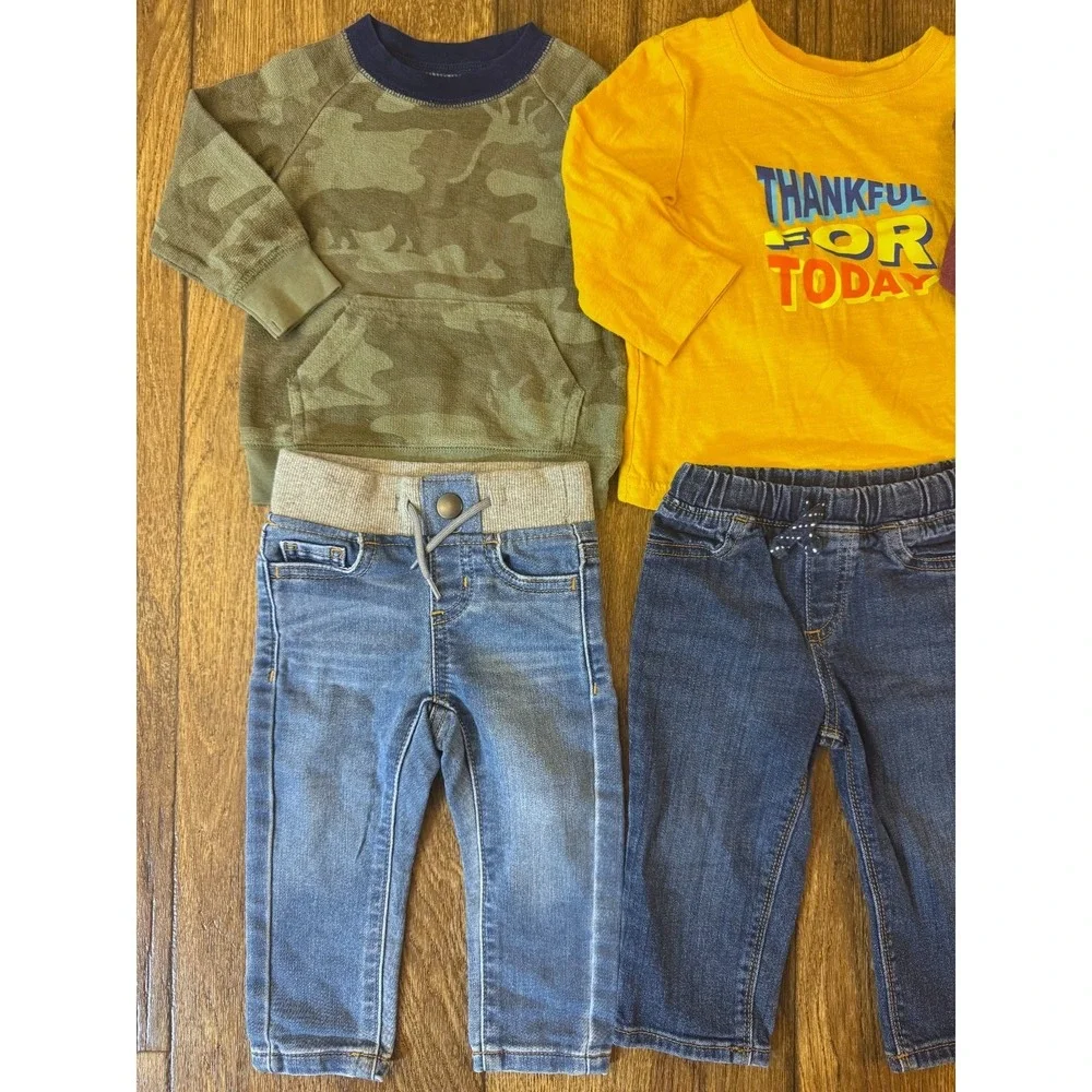Toddler Boy‎ 12 Months Shirts Pants Jeans Long Sleeves Bundle Winter Clothes Lot